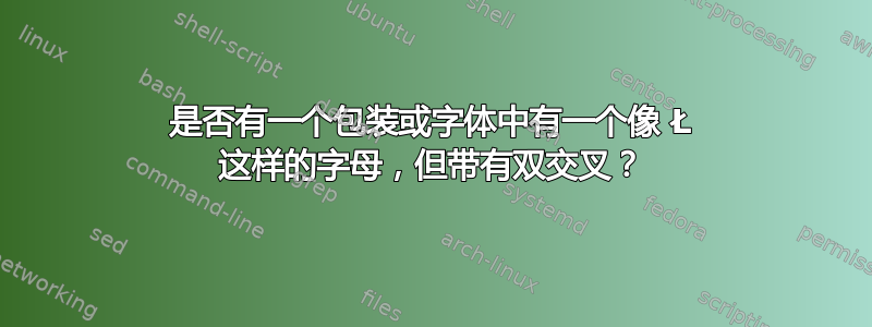 是否有一个包装或字体中有一个像 Ł 这样的字母，但带有双交叉？