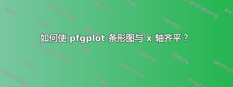 如何使 pfgplot 条形图与 x 轴齐平？