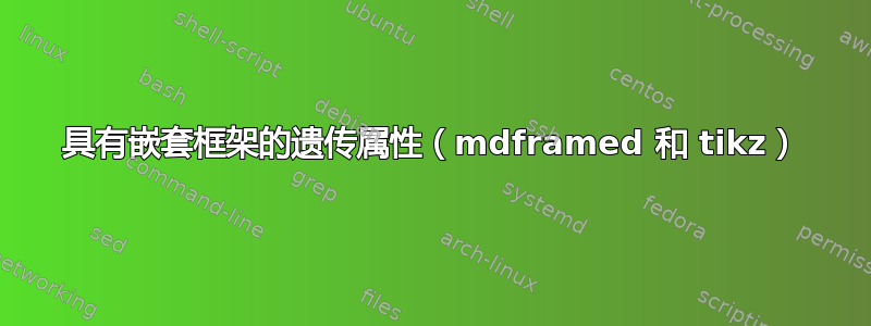 具有嵌套框架的遗传属性（mdframed 和 tikz）