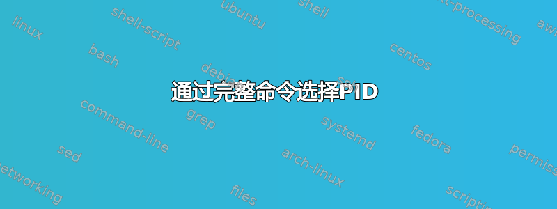 通过完整命令选择PID