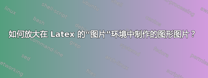 如何放大在 Latex 的“图片”环境中制作的图形图片？