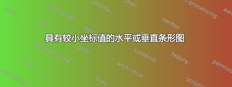 具有较小坐标值的水平或垂直条形图