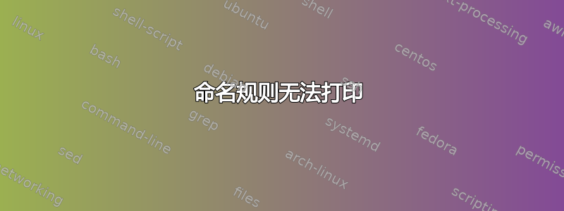 命名规则无法打印