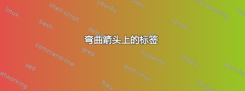 弯曲箭头上的标签