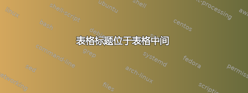 表格标题位于表格中间