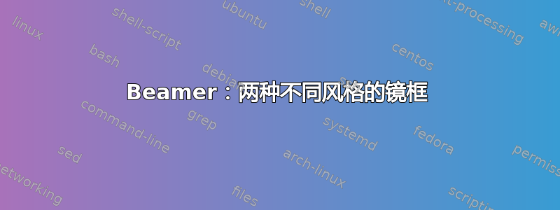 Beamer：两种不同风格的镜框