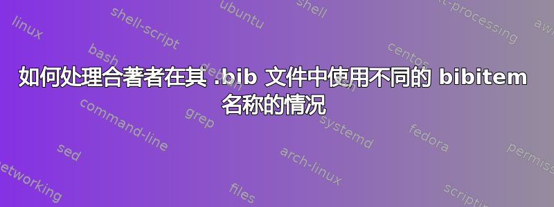 如何处理合著者在其 .bib 文件中使用不同的 bibitem 名称的情况