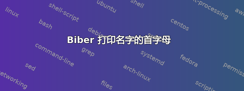 Biber 打印名字的首字母 