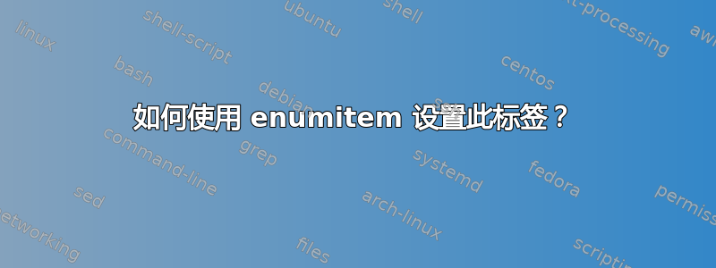 如何使用 enumitem 设置此标签？