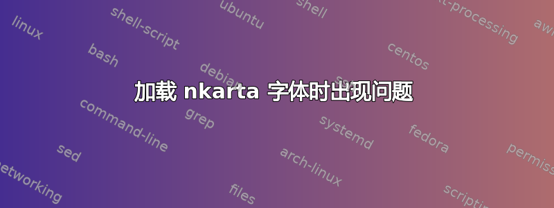 加载 nkarta 字体时出现问题