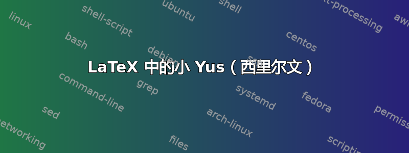 LaTeX 中的小 Yus（西里尔文）