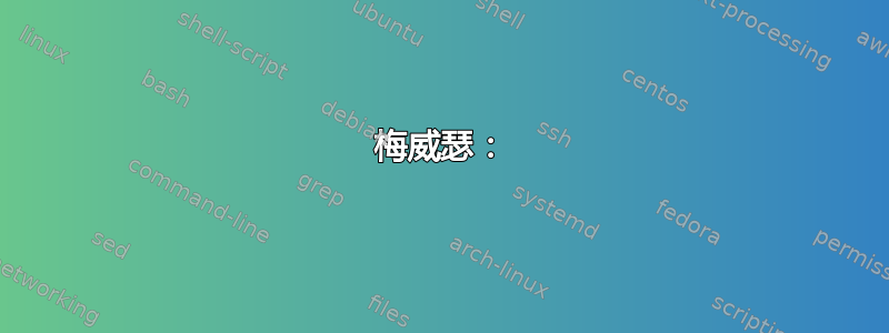 梅威瑟：