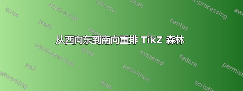 从西向东到南向重排 TikZ 森林