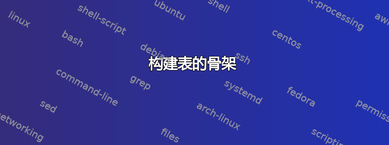 构建表的骨架