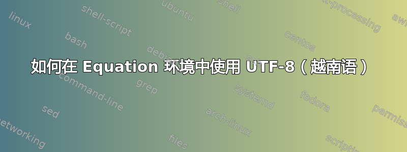 如何在 Equation 环境中使用 UTF-8（越南语）