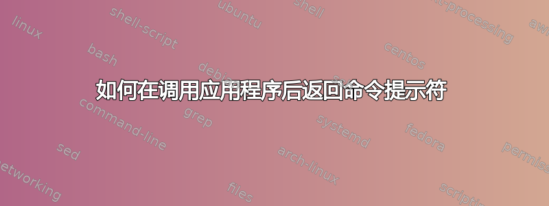 如何在调用应用程序后返回命令提示符