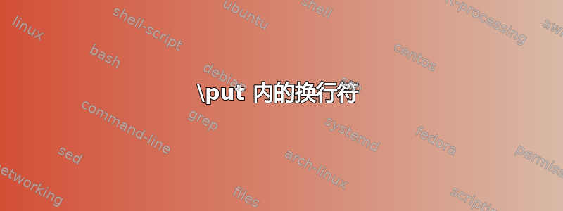 \put 内的换行符