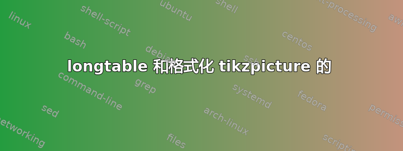 longtable 和格式化 tikzpicture 的