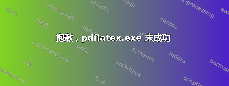 抱歉，pdflatex.exe 未成功