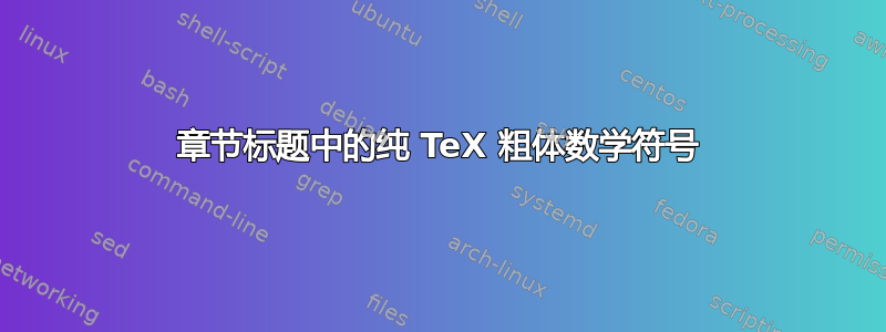 章节标题中的纯 TeX 粗体数学符号