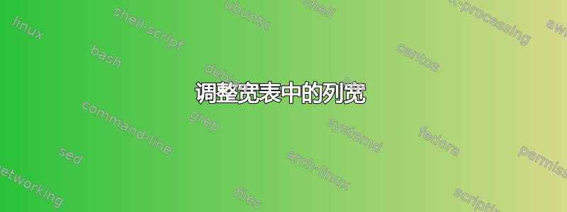 调整宽表中的列宽