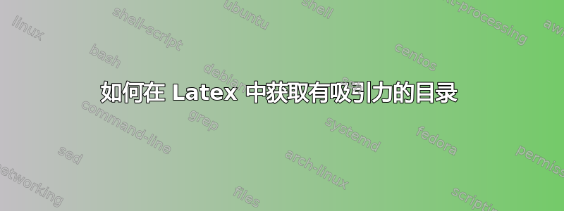 如何在 Latex 中获取有吸引力的目录