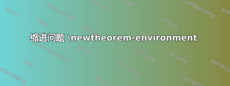 缩进问题 \newtheorem-environment