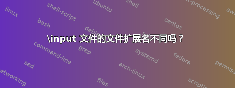 \input 文件的文件扩展名不同吗？