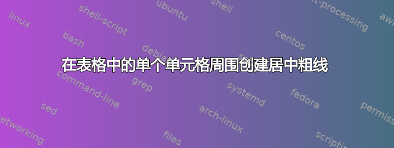 在表格中的单个单元格周围创建居中粗线