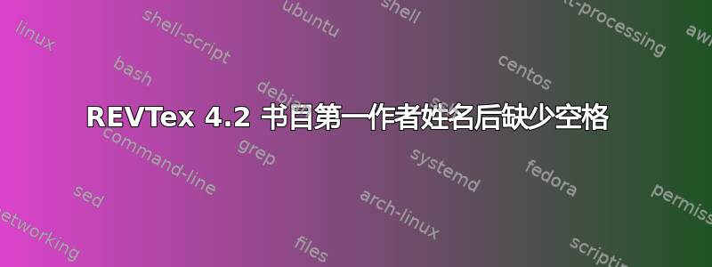 REVTex 4.2 书目第一作者姓名后缺少空格 