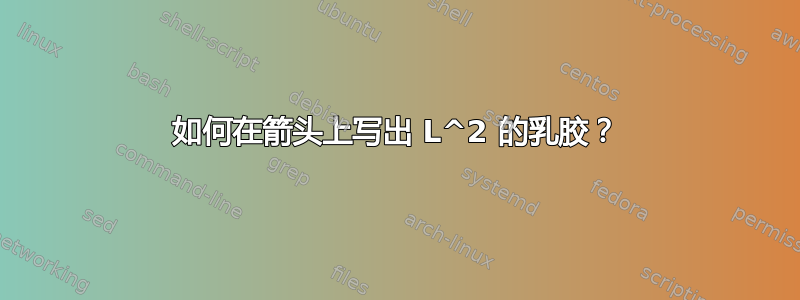 如何在箭头上写出 L^2 的乳胶？