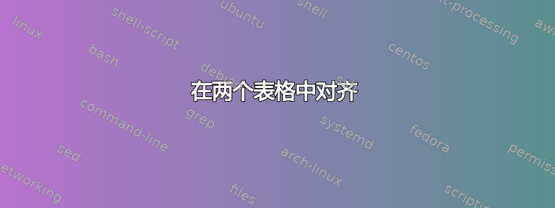 在两个表格中对齐