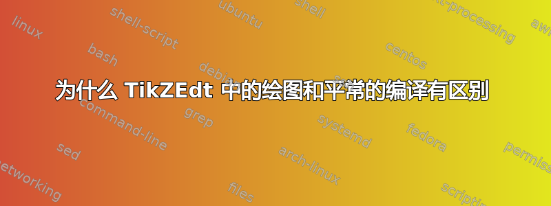 为什么 TikZEdt 中的绘图和平常的编译有区别