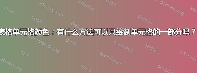 表格单元格颜色：有什么方法可以只绘制单元格的一部分吗？