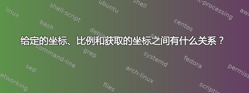 给定的坐标、比例和获取的坐标之间有什么关系？