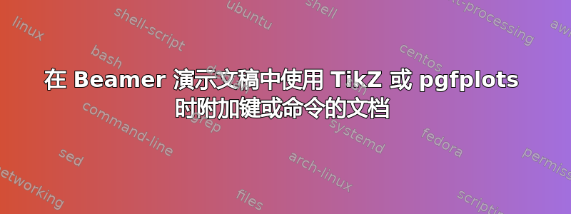 在 Beamer 演示文稿中使用 TikZ 或 pgfplots 时附加键或命令的文档