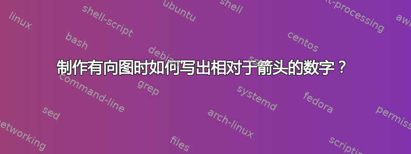 制作有向图时如何写出相对于箭头的数字？