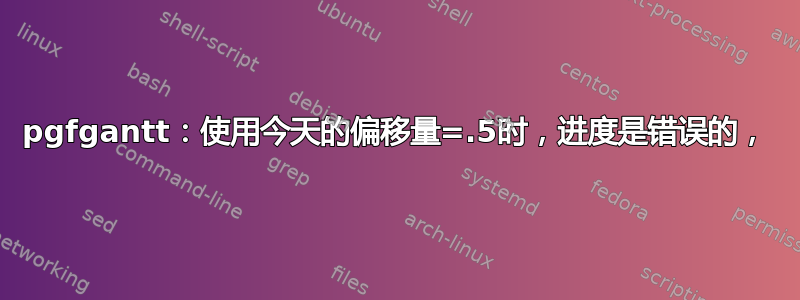 pgfgantt：使用今天的偏移量=.5时，进度是错误的，