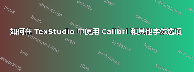 如何在 TexStudio 中使用 Calibri 和其他字体选项