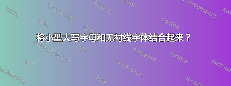 将小型大写字母和无衬线字体结合起来？