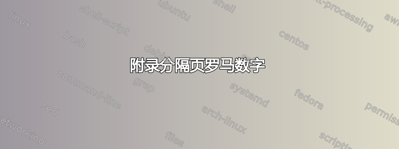 附录分隔页罗马数字