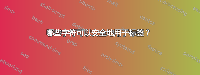 哪些字符可以安全地用于标签？