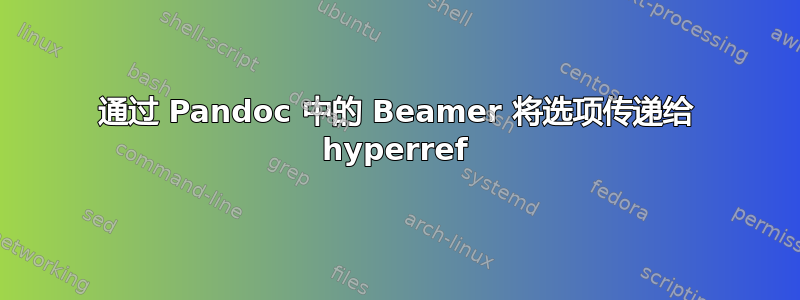 通过 Pandoc 中的 Beamer 将选项传递给 hyperref