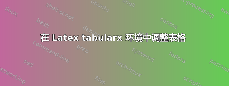 在 Latex tabularx 环境中调整表格