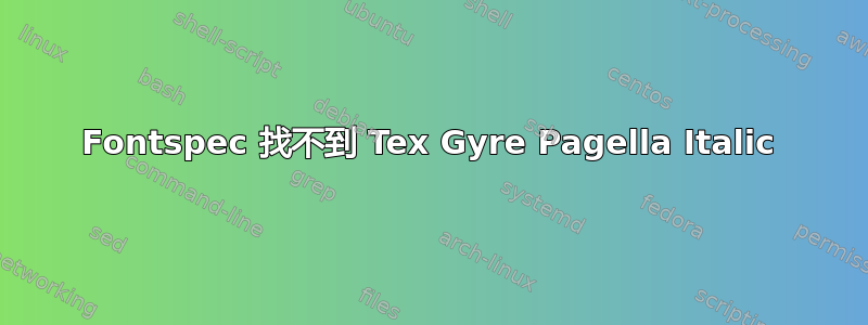 Fontspec 找不到 Tex Gyre Pagella Italic