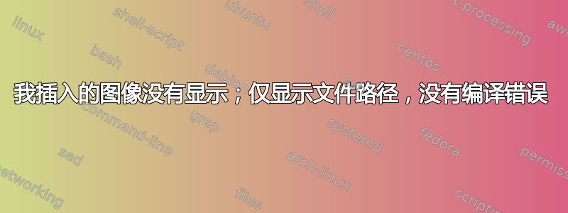 我插入的图像没有显示；仅显示文件路径，没有编译错误