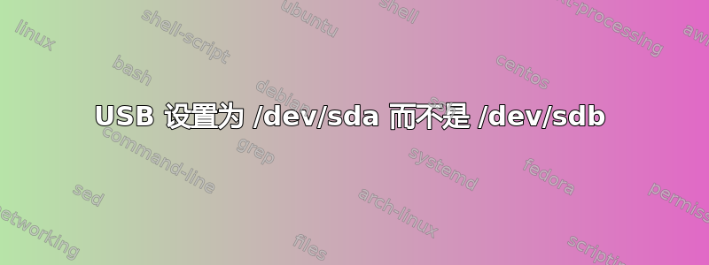 USB 设置为 /dev/sda 而不是 /dev/sdb