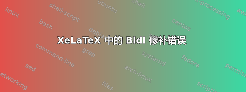 XeLaTeX 中的 Bidi 修补错误