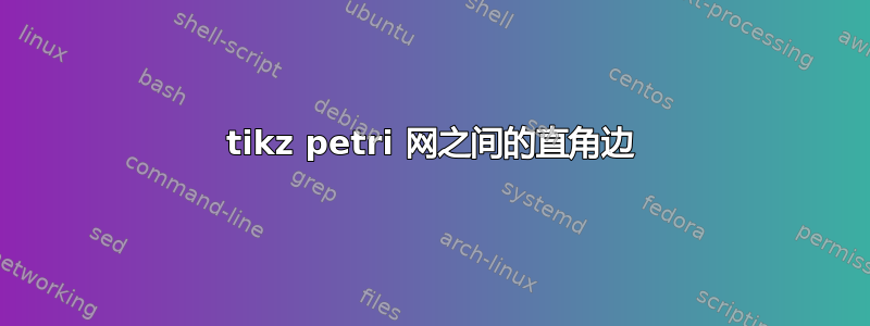 tikz petri 网之间的直角边