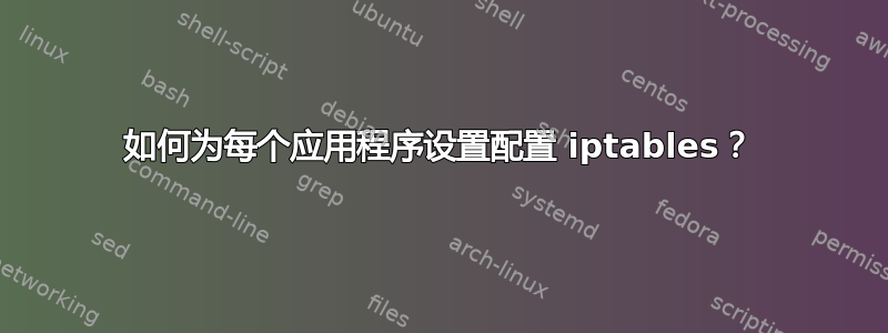 如何为每个应用程序设置配置 iptables？